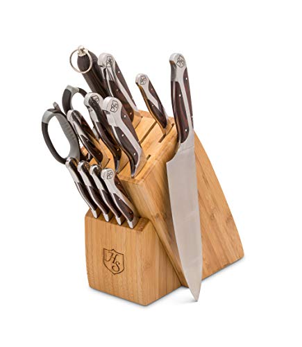 Comparison: Best Hammer Stahl Cookware 3 Hammer Stahl 12 Piece Knife Block Set | Stainless Steel Knife Set with Shears, Chef, Santoku, Bread, Steak and Paring Knives