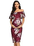 Tela de alta calidad: este vestido de maternidad sin hombros está hecho de tela cómoda y elástica, se ajusta bien y ofrece mucho espacio alrededor de tu vientre.