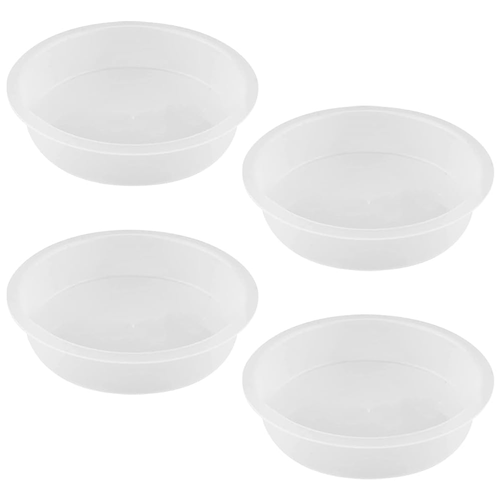 GSHLLO 4 cuencos de agua de plástico para pájaros, bandeja de repuesto para comedero de pájaros, cuenco redondo para comedero de pájaros, plato de agua para alimentación de pájaros, plato de estación