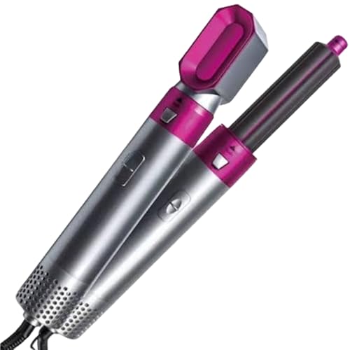 Kit de Modelador de Cabelo 5 em 1, Multifuncional, Escova Rotativa, Rosa e Prata, 110V