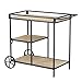 ZGHQHCDRH 32.3x15.7x26.8 Modern Metal Wood Bar Cart with Wheels Industrial Decor