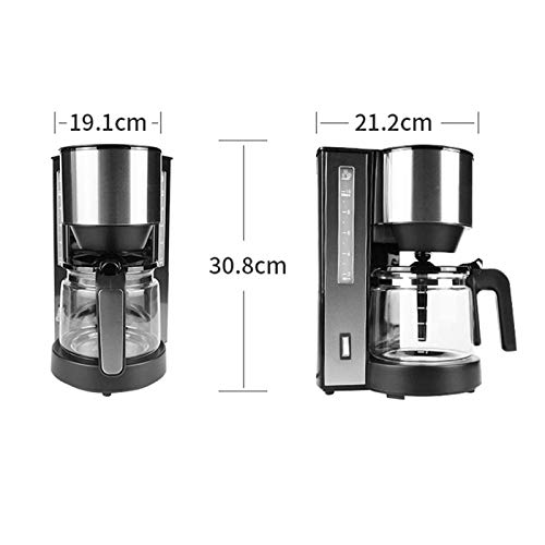 KJFSTJHMM Home Automatische Filter-Kaffeemaschine, Tropffilter-Kaffeemaschine, 1,25L-Glas-Topf Abnehmbarer Filter… – Bild 5