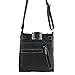 Justin West Concealed Carry Western Croc Buckle Duo Color Shoulder Handbag Purse (Black Messenger Only)