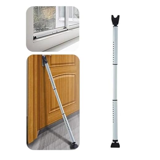 HoneSecur 2-in-1 Door Security Bar & Sliding Patio 28″ Door Stopper Security Jammer Bar Child Proof Adjustable Constructed of High Grade Iron Window Doors Security Bars, White