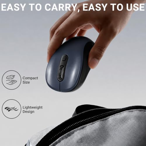 Image of WisFox 2.4GHz Wireless Mouse for Laptop, Ergonomic 6-Button, Matt Gray