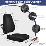 Car Seat Cushion with Lumbar Support, Memory Foam for Long Driving - Image 2