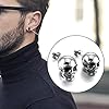 Skull ear piercing, men's earrings, skull stud earrings, stainless steel, hip hop, punk, jazz, ear jewellery for men and（-） #4