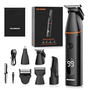 Intimrasierer Mann, Körperrasierer Herren, 4 in 1 Barttrimmer Männer mit Nasenhaartrimmer, wiederaufladbarer Elektrorasierer für Körper, Intimbereich, Bart, Rücken, Hoden und Scham (Schwarz)