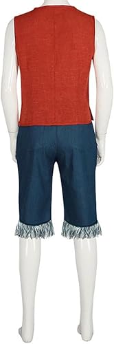Miniatura 5 de FAHKOM Disfraz de Luffy para cosplay, disfraz de Luffy para adultos, uniforme de Halloween