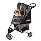 Innopet Avenue Meliertes Grau Leichter Hunde- & Katzenbuggy - Regenschutz inklusive - Kompakter Stadt-Hundewagen - faltbarer 2-Rad-Buggy mit Sicherheitsleinen & Aufbewahrungskorb