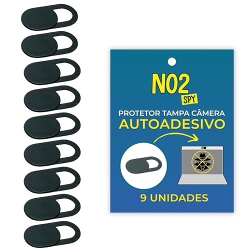 Tampa Câmera Webcam Cover 9 Unidades Preto Original NO2SPY Ultrafino Autoadesivo Proteção de Privaci
