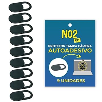 Tampa Câmera Webcam Cover 9 Unidades Preto Original NO2SPY Ultrafino Autoadesivo Proteção de Privacidade Universal Notebook Tablet