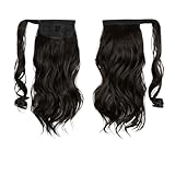 XIAKU Women's high ponytail wig long hair wrap-around strap-on big wave natural long curly hair fake ponytail(4# 14inch)