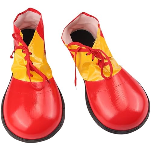 Lpitoy 1pairs Adult Leather Clown Shoes Cosplay Props Party Costume Carnival Circus Clown Shoes Masquerade Halloween Costume Shoes