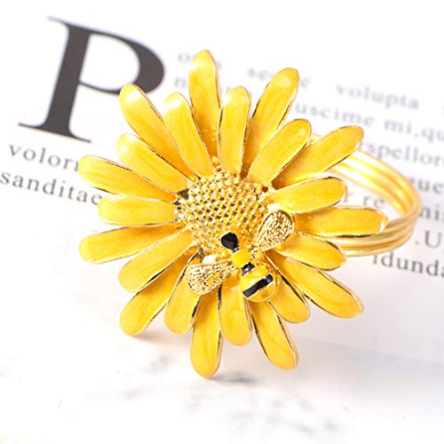 Anel de guardanapo de flor de margarida Cabilock para decoração de mesa de casamento