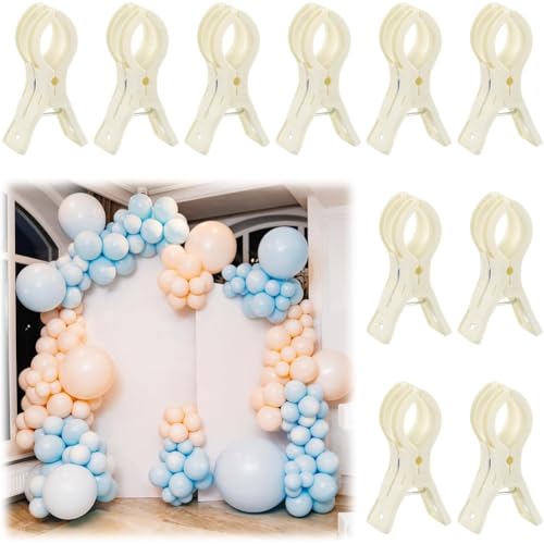 Aboiled Large for Balloon Arch Clips 10Pcs Plastic Transparent Backdrop Spring Clamps 3.5 Inch Heavy Duty Clip for Balloon Arch Kit B