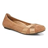 Vionic Women's Spark Maria Ballet Flat- Supportive Suede Walking Shoes That Include Three-Zone Comfort with Orthotic Insole Arch Support, Medium and Wide Fit Toffee 9 Medium US