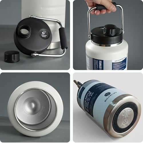 Image of Thermosteel Water Jug Insulated Tumbler with Magnet Lid 2100ml, Water from Bottle for Travel, Home, Office, School, Gym, Hotel and Dhaba 12+ Hours Hot and 18+ Hours Cold, (White)