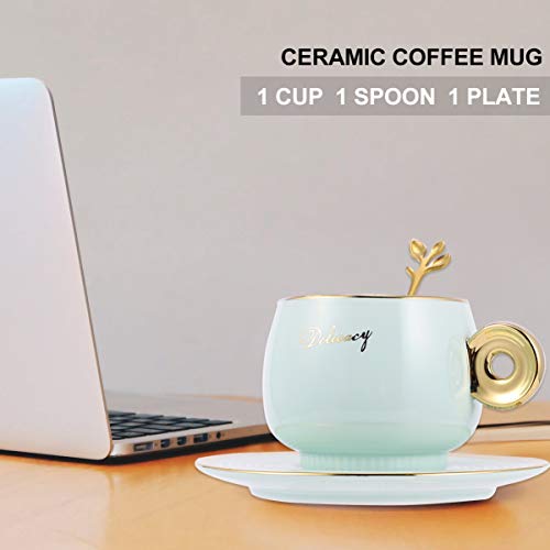 Hemoton 1 Set Theekop en Schotel Set Keramiek Beker Mok Drinkware Koffiebord Schotel Set Cadeau Voor Cafe Hotel Thuiskantoor (240 Ml) - Image 4