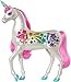 Barbie Dreamtopia Licorne Arc-en-ciel sons et lumières avec crinière et queue rose, fournie avec une brosse, jouet pour enfant, GFH60