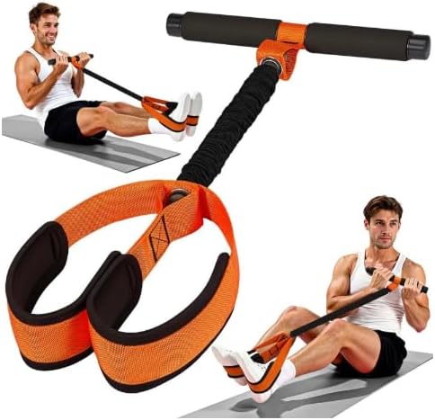 Upgraded Pedal Resistance Band with Handle, Thickened Latex Tubes, Soft Foam Fabric Foot Pedal, Sit Up Exercise Equipment for Abdomen, Waist, Arm, Core, ABS, Leg