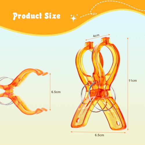 Cozary Wäscheklammern Groß, 8 Stück Handtuchklammern für Strandliegen, Handtuch Klammern Towel Clips Winddicht Handtuchclips Starke Klammern für Badetuch, Teppich, Bettwäsche