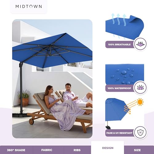 Image of Midtown Umbrellas Grande Square - 9 x 9 Ft Cantilever Umbrella