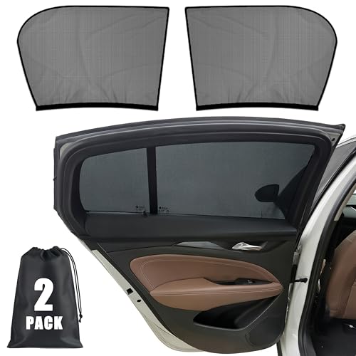 YTDSUP Car Window Shades 2 Pack for Rear Side Windows, Breathable Mesh Stretch Screens for Baby Camping Mosquito Net, Enlarged Size! Universal Large (Up to 48