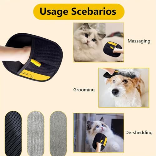 Image of Pet Hair Removal Glove for Cats & Dogs, 2025 New Electrostatic Gloves Pet Hair, Efficient Grooming Gloves for Pet Hair, Reusable Cat & Dog Hair Remover for Couch, Furniture, Carpet, Curtain