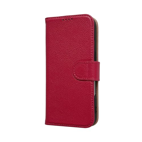 Étui en cuir véritable rose pour iPhone 17 Air clapet magnétique élégant