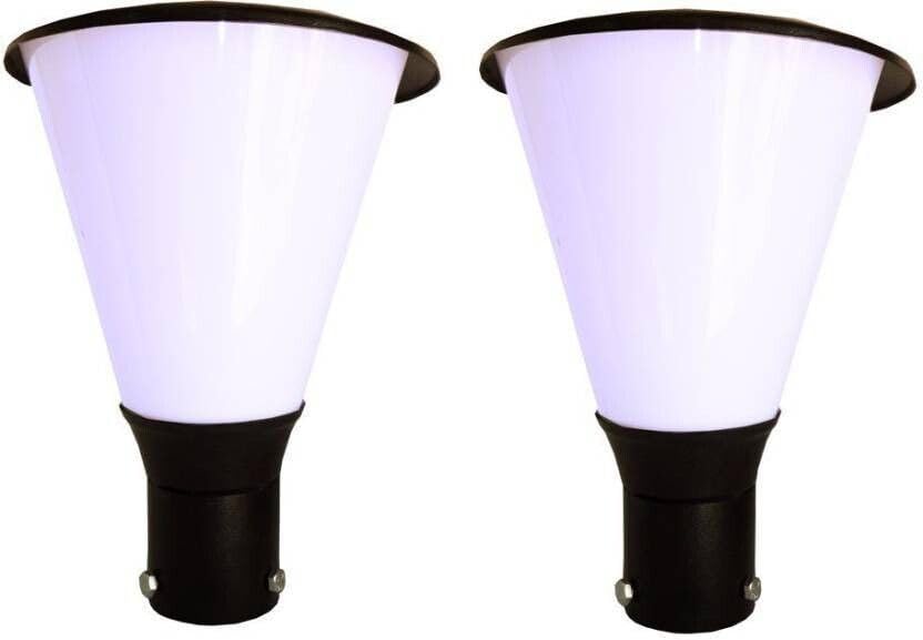 Gate Light Black-White Fiber Glass | Fixed Mount Outdoor Garden Field Roof Lighting Fixture | Durable Exterior Lamps for Yard Driveway Entrance | Pack of 2-image-46