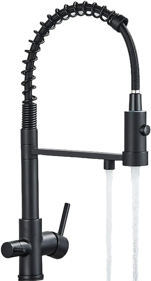 Eau potable propre avec robinet cuisine noir mat filtrant - Mitigeur évier moderne