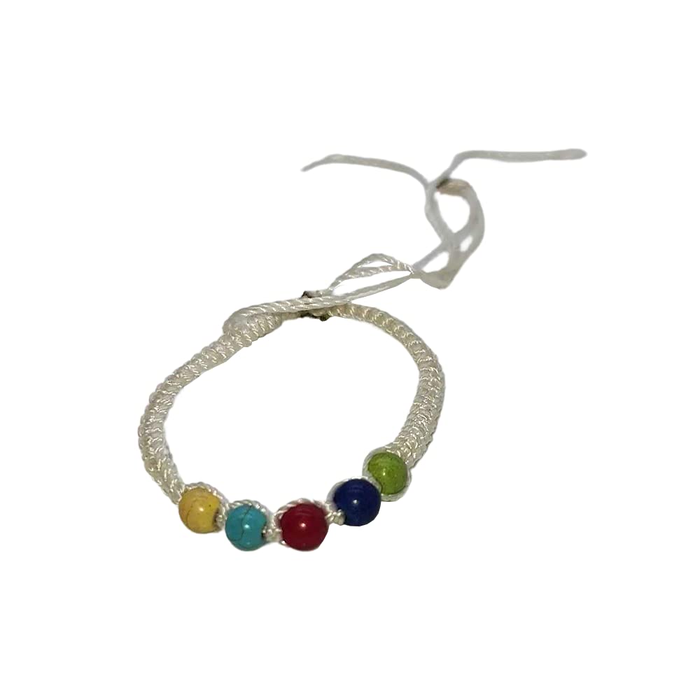 VIE Beach Bracelet, Coloured Beads, White