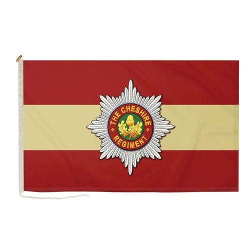 Duraflag Regimiento Cheshire - Banderas de 90 x 60 cm, con cuerda y alternada, 90 x 60 cm