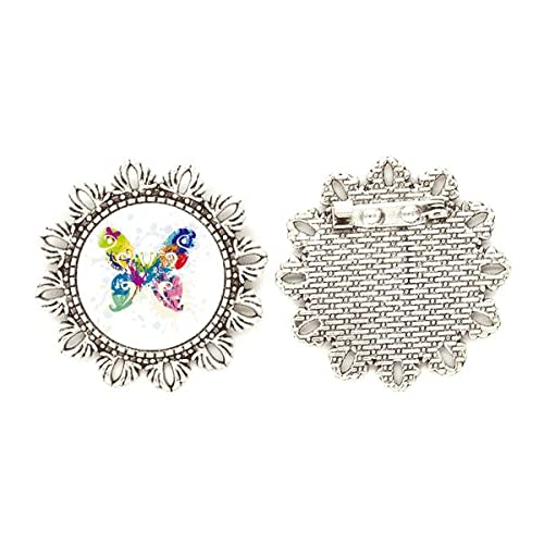 Broche de flores plateadas con gancho anticaída para ajustar escotes