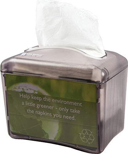 San Jamar Venue® Napkin Dispenser For Restaurant Tabletop, 200-250 Napkins, Mini Interfold, Black #TOP1