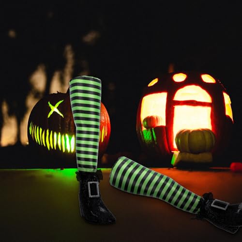Patas de bruja para decoración de Halloween, prótesis decorativas de jardín exterior 4