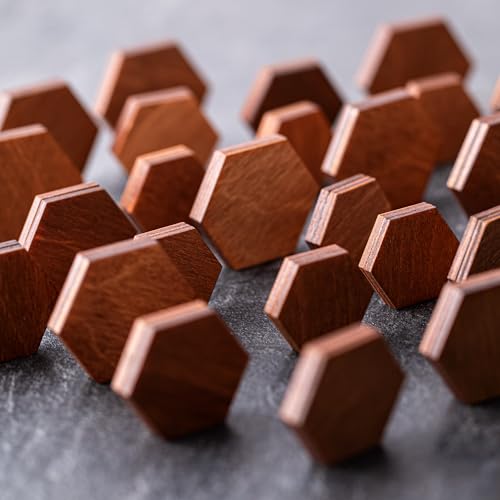 Imanes decorativos hexagonales de madera, pack 12 miniatura 6