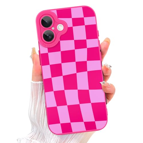Image of ZIYE for iPhone 17 Case Hot Pink Grids Plaid Checkerboard Pattern