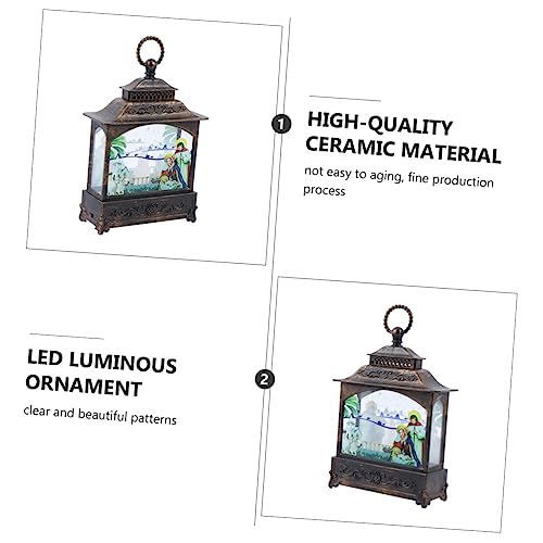 Luxshiny lareira de natal decorações de Natal vela de led lanterna do papai noel lanterna de mesa de