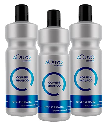 Coffein Shampoo gegen Haarausfall, fettiges Haar und Schuppen (3x 1000ml) | Haarpflege mit Koffein, Zink und Biotin lindert Haarausfall und fördert das Haarwachstum | Haarshampoo bei Kopfhautjucken