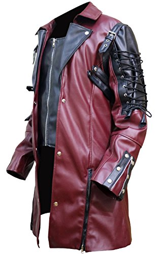 FaddyRox Steampunk Gothic Mens Faux Leather Coat Jacket, XXS-5XL2