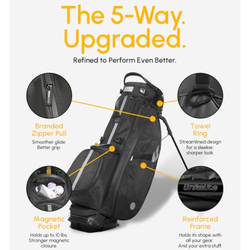 5-Way Linkslite Waterproof Lightweight Golf Stand Bag (Smokey Onyx) by Linkslite - Used condition - Image 8