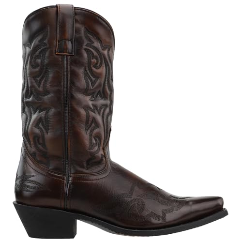 Image of Laredo Mens Hawk Embroidered Snip Toe Pull On Casual Boots Mid Calf - Black
