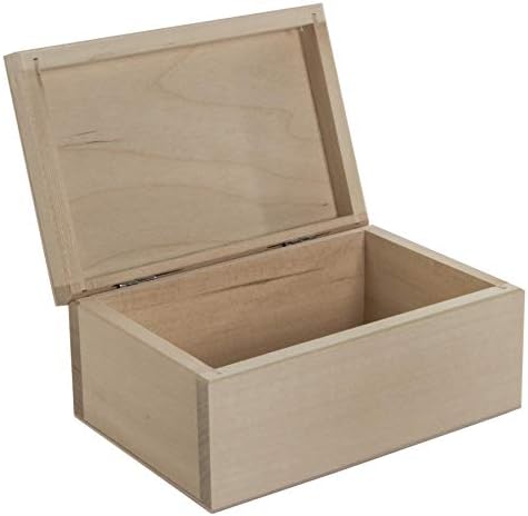 Rectangular Wooden Box to Decorate | 32.5 x 25.5 x 4.5 cm | A4 Documents Memory Keepsake Gift Case Storage | Unpainted & Untreated Plain Lindenwood