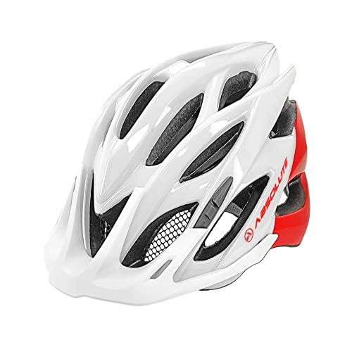 Capacete Absolute Wild Branco Vermelho Bicicleta Ciclismo Tam 58-61cm