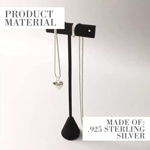 BELMAKS 925 Sterling Steel Silver Small Cute Puffed Heart Charm Silver Heart Necklace Charm Pendant Bracelet Jewelry Polished Tiny Heart Jewelry Gifts for Women (1 PCS)