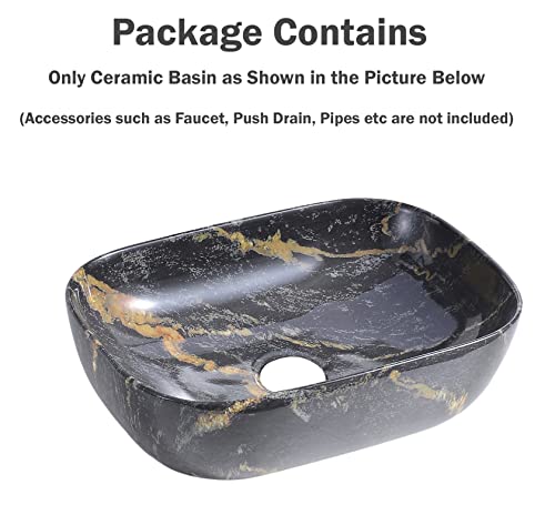 Image of Store2508 Ceramic finish Wash Basin Marble Design for Bathroom 18x13x5.5 Inches , Glossy (2075) - Multi