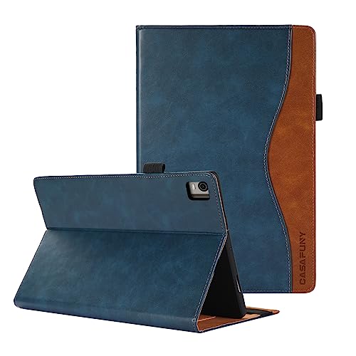 CASAFUNY Case for Nokia T21 Tablet 2022, Premium PU Leather Protective Book Cover with Stand Function Document Slots for Nokia T21 10.4" (TA-1495, TA-1521, TA-1505, TA-1487), Blue