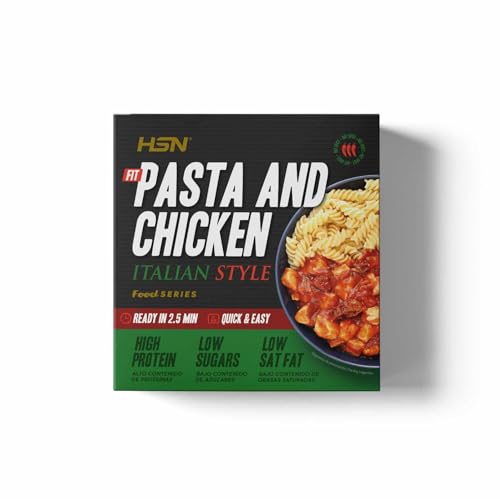 Plato Preparado Fit Pasta con Pollo en Salsa estilo Italiano de HSN | 420 gramos | Listo para Calentar y Tomar | Alto en Proteínas, Bajo en calorías | Comida Sana y Rica